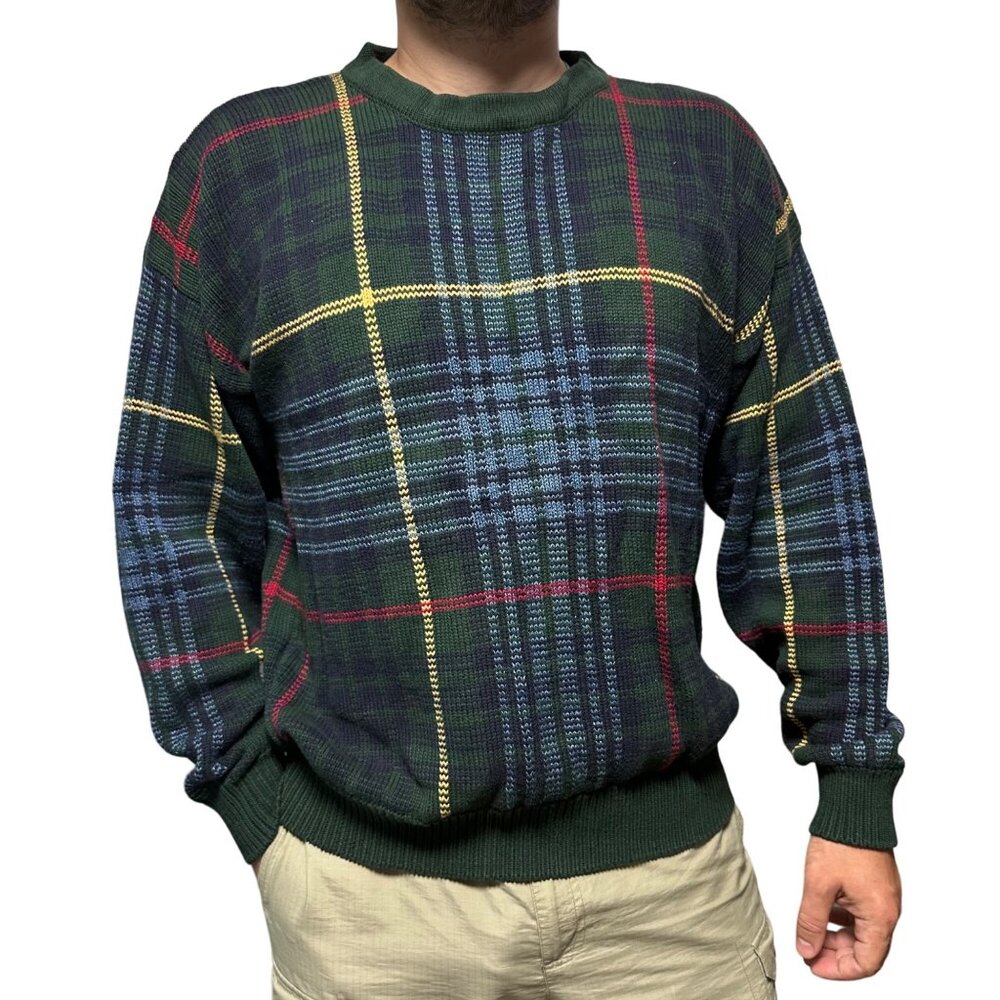 Vintage Archie Brown‎ & Son Plaid Sweater Men 48